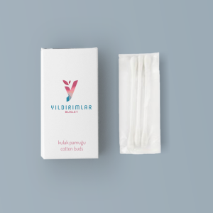 YB-028 Kulak Pamuğu 3'lü Kutulu Logo Baskılı